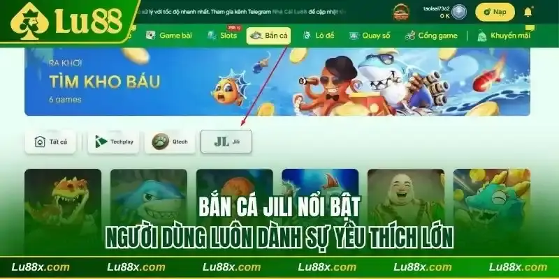 Bắn cá JILI nổi bật và được người dùng yêu thích